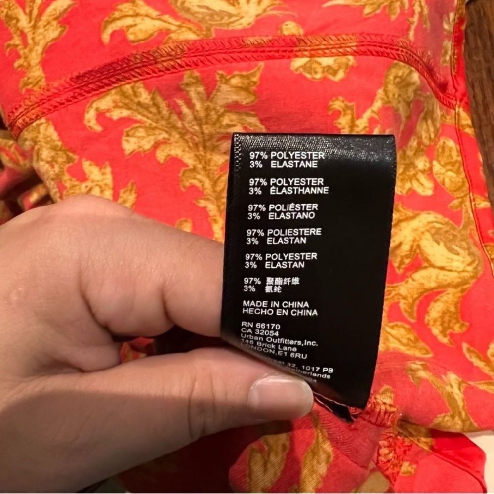 Urban Outfitters Red Floral Satin Mini Dress – Size Small - Picture 8 of 8